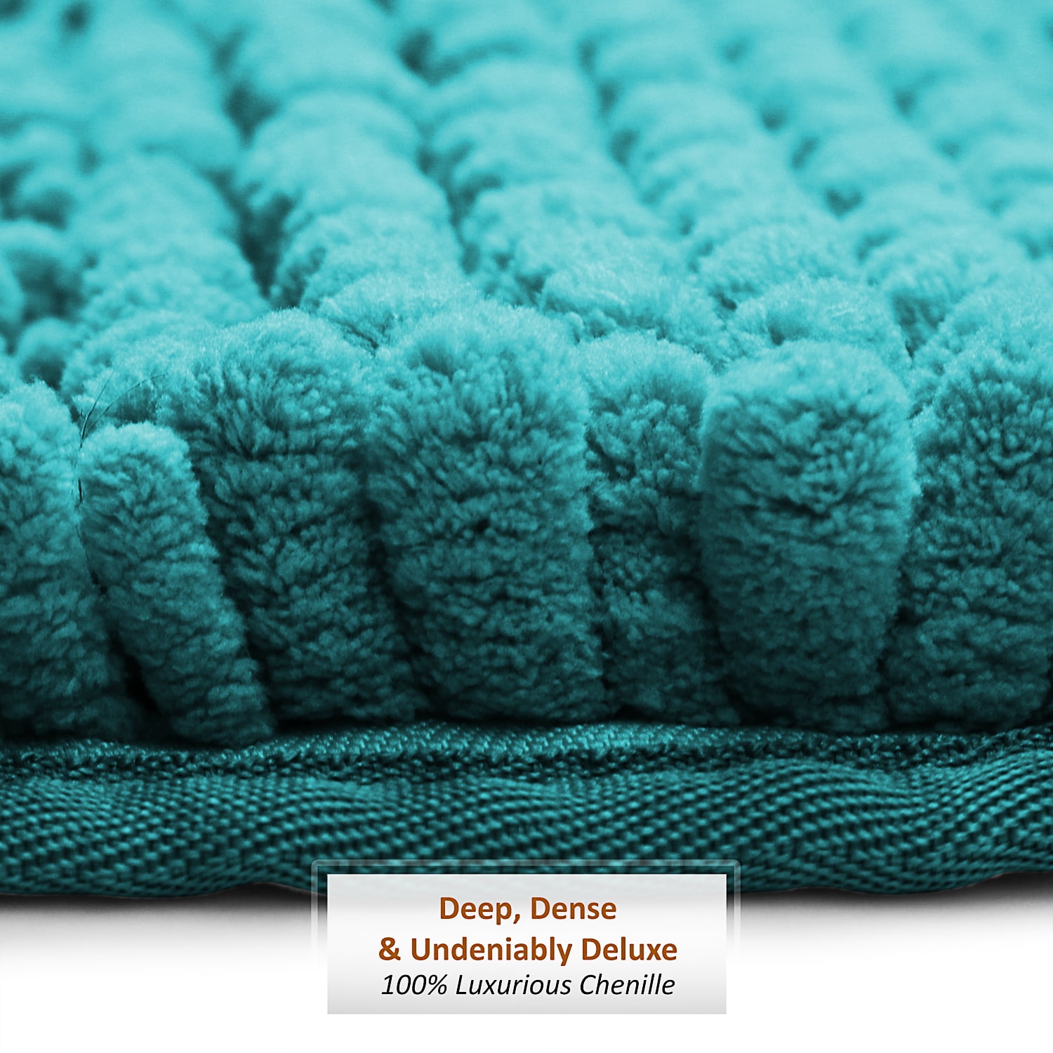 Clara Clark Bath Rug Chenille Bath Mat, Super Soft Absorbent Bathroom Rug Large, Teal Blue