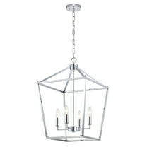 Warehouse of Tiffany Buelex 4 Light 16 inch Chrome Lamp Post Lantern Style Iron Chandelier