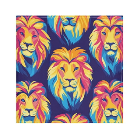 

Napkin Satin Napkin 20*20Inchx4 Kitchen Towel Dinner Plate Towel Decorative Towel Napkin Tea Towel Suitable For Kitchen Table Colorful Pretty Lion