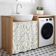 thumbnail image 3 of Spring Floral Cabinet Curtain 35"Wx35"L, Dustproof Under Sink Skirt with Self Adhesive Tape, Watercolor Botanical Flower Cabinet Curtain Cover for Kitchen Sink, Bathroom Vanity, Laundry Room, 3 of 9