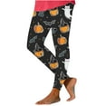 VBTAPA Halloween Pumpkin Leggings for Women Funny Holiday Party Tights