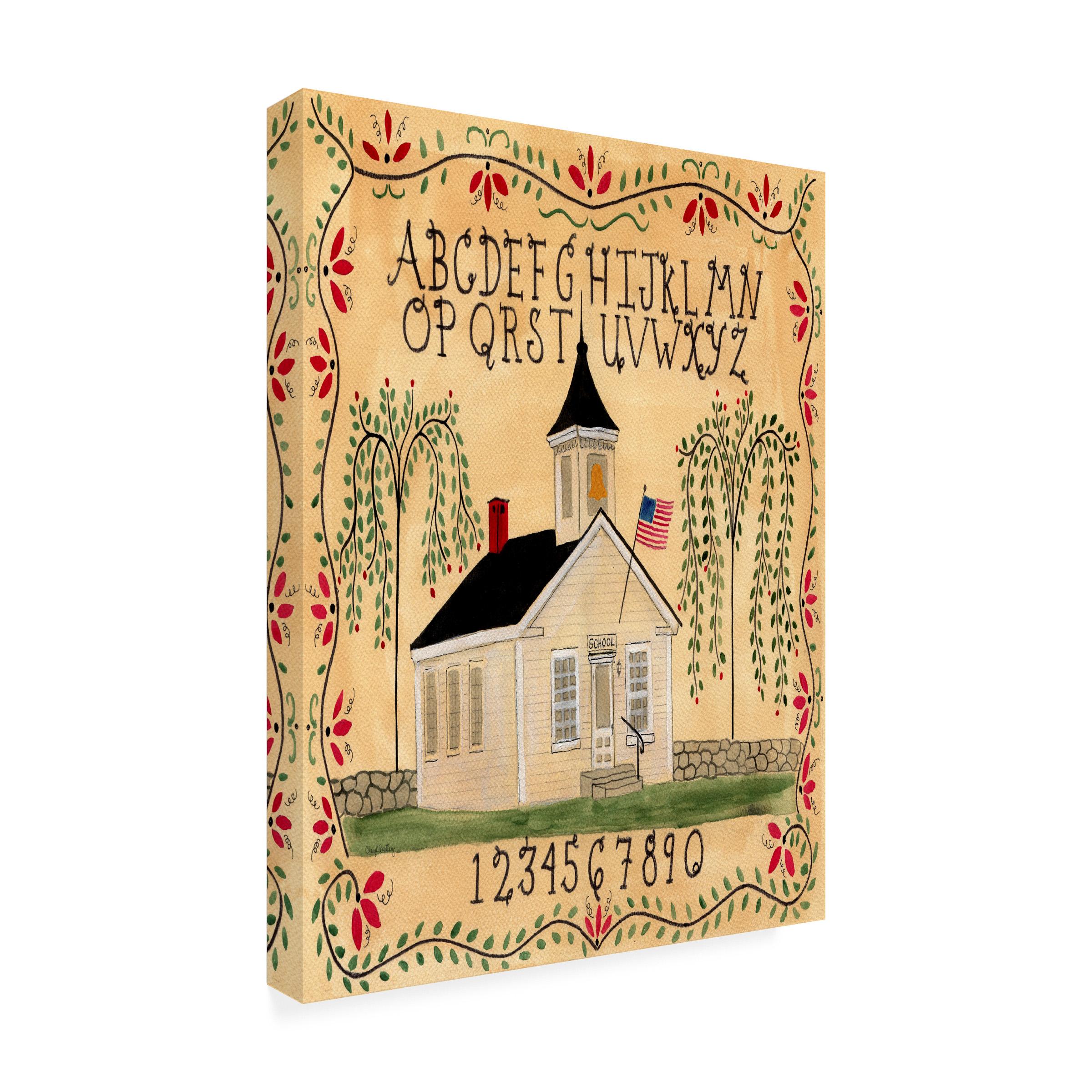 Trademark Fine Art 'American School House' Canvas Art by Cheryl Bartley
