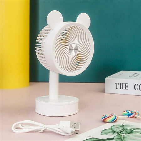 

Saekor Small Desktop Fan with 3 Speed Adjustable Angle USB Powered for Home Office White