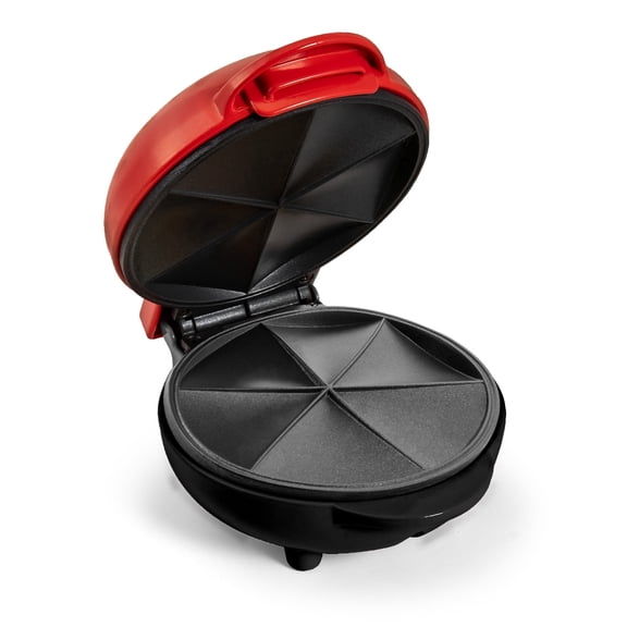 Taco Tuesday 6-Slice Sealing Electric Quesadilla Maker with 5-Inch Cooking Surface and Cool-Touch Handle, Red