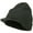 Charcoal, variant on Big Knit Ribbed Beanie with Visor - Charcoal XL-3XL