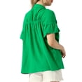 thumbnail image 3 of INSPIRE CHIC Women's Casual Button Up Textured Ruffle Sleeve Blouses, 3 of 5