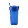 thumbnail image 4 of (3 pack) Your Zone Plastic Blue Snack Tumbler with Straw, 14 oz, 4 of 8