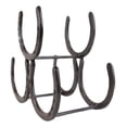 thumbnail image 2 of Large Cast Iron Rustic Farmhouse Stacked Horseshoes 3 Bottles Wine Holder Racks, 2 of 5