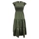 thumbnail image 5 of Vestido midi informal de verano con mangas acampanadas y fruncido para mujer - Cuello redondo, cintura elástica, falda escalonada - S-XL, 5 of 6