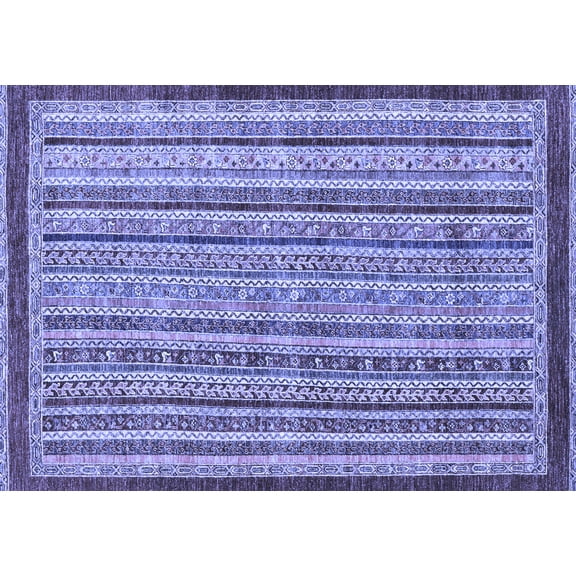 Ahgly Company Indoor Rectangle Oriental Blue Modern Area Rugs, 5' x 7'
