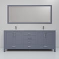 thumbnail image 4 of Jacques 72 in W Dark Grey Double Vanity, Cultured Marble Top, Faucet Set, & 28 in Mirror, 4 of 8