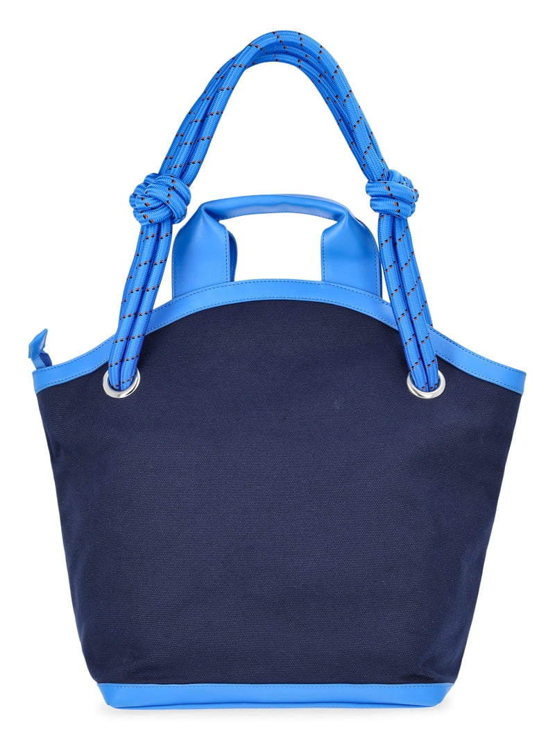 Free Assembly Women's Canvas Tote Bag, Navy/Blue - Walmart.com