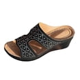 thumbnail image 1 of IUJSOY Sandales Compensées pour Femmes Été Chic Rétro Strass Décontractées à Enfiler Marche Sheos Mules, 1 of 9