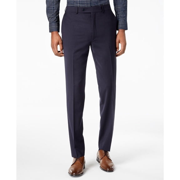Calvin Klein Mens Skinny fit Dress Pants 30 / 32 Navy Blue Solid Stretch