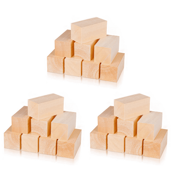 24X Basswood Carving Blocks 4 X 2 X 2 Inch,Large Whittling Wood Carving Blocks Kit for Kids Adults Beginners or Expert