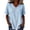 #273-Light Blue, variant on Craaazy Womens Short Sleeve V Neck Blouses Solid Color Cotton Linen Summer Tops with Asymmetric Buttons and Side Tie for Vacation