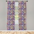 thumbnail image 3 of Ambesonne Boho Curtains, Colorful Oriental Motifs Art, Pair of 28"x63", Multicolor, 3 of 5