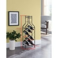 thumbnail image 3 of K&B Furniture Wine Bottle Shaped Freestanding Floor Metal Wine Rack Storage - Holds 12 Bottles - Pewter Finish, 3 of 3