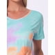 thumbnail image 5 of Conjunto de pijama para mujer INSPIRE CHIC, tie dye, de manga corta, pantalones capri con bolsillos, color naranja, 5 of 6