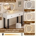 thumbnail image 4 of 40" Vanity Desk with Mirror & 3-Colour LED Lights - Modern White Makeup Table with Storage, Durable Design & Easy Assembly, 4 of 6