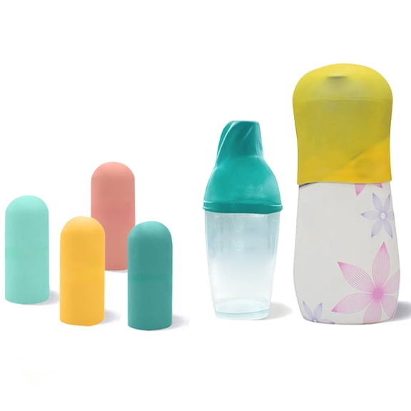 4 Pack Silicone Bottle Covers Travel Essentials for Women Men, Cruise Ship Essentials 2025, Travel Size Toiletries, Luggage Accessories, Elastic Sleeves Leak Proofing