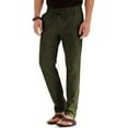 thumbnail image 4 of JUNWELL Men‘s Business Casual Pants Drawstring Straight Elastic Trousers Solid Color Loose Pure Cotton Pants, 4 of 7