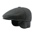 thumbnail image 1 of Chapeau de Mode Rétro Britannique pour Hommes, Automne et Hiver, avec Oreilles Chaudes et Languettes, 1 of 7