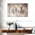 thumbnail image 3 of Elephant Stock Rustic White Horses Wall Art - Horizontal Canvas Wall Art - Living Room Wall Decor - Animal Canvas - Beige And Brown Decor - 36" x 24", 3 of 8
