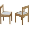 3 Piece Solid Rubberwood Table and Chairs Set with Natural Finish
