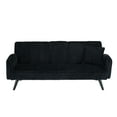 thumbnail image 3 of Corduroy Sofa, Adjustable Sofa, Sleeper Sofa&nbsp;with 3-Position Backrest and Built-In Cup Holders, 3-Seater Modern Couch for Living Room and Bedroom, Black, 72.04 Inch, 3 of 6