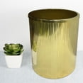 thumbnail image 2 of nu steel Kaiwah Gold Plated Steel Wastebasket, 2 of 4