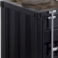 thumbnail image 2 of Industrial Style End Table with Sliding Door Storage, Black, 2 of 5