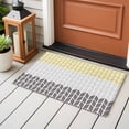 thumbnail image 5 of Area Rug 2x3ft Herringbone Pattern Carpets Indoor Floor Area Mat Doormat Entrance Mat Rugs for Entry Living Room Dining Room Kitchen Bedroom, Vintage Yellow Ombre Grey Sofa Throw Carpet, 5 of 9