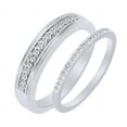 thumbnail image 2 of Round Cut White Natural Diamond His And Hers Wedding Band Set in 14k White Gold (0.25 Cttw), 2 of 2