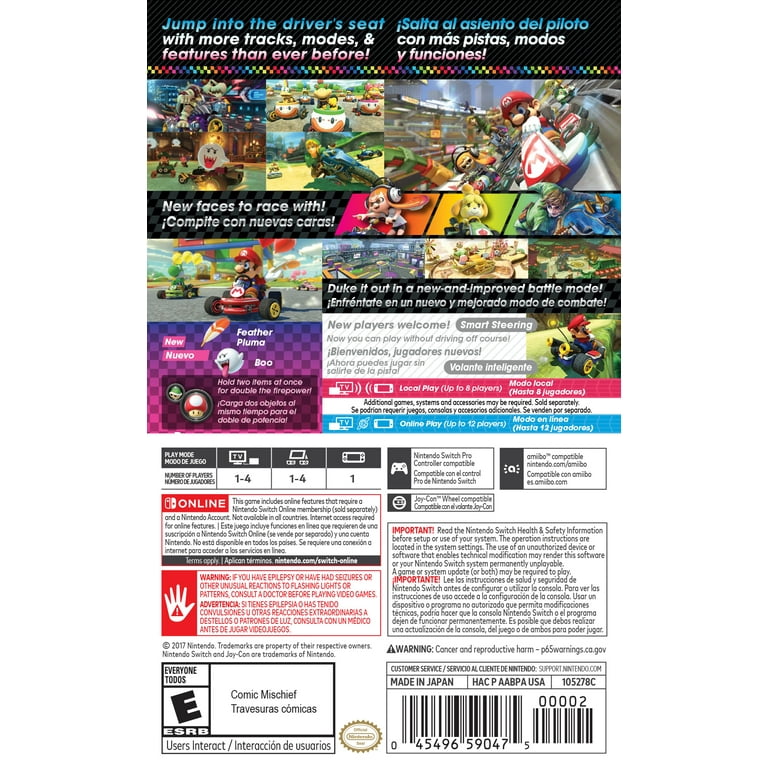 8 Version Mario Nintendo Kart Deluxe, U.S. - Switch
