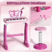 Keyboard Piano for Kids, Music Toys, Kids Piano with Microphone, Toddler Girl Toys, 37 Keys Musical Instruments for Toddlers, Birthday Gifts for 3 4 5 Year Old Girls