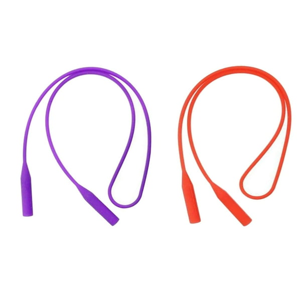 2x Silicone Eyewear Strap Glasses Sunglasses Non Slip Long Lanyard Holder Violet Red