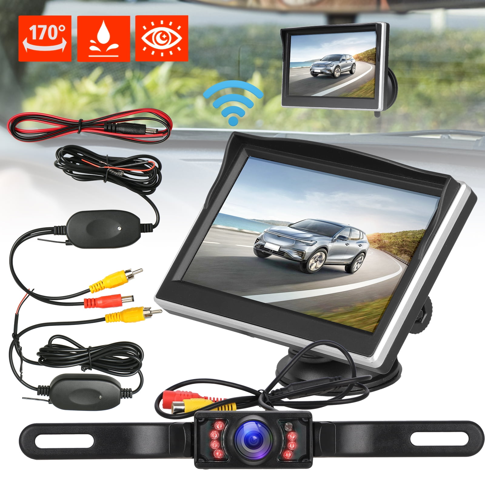 Digital Wireless Backup Camera Dash Cam for Car/RV/Truck/Van/Trailer