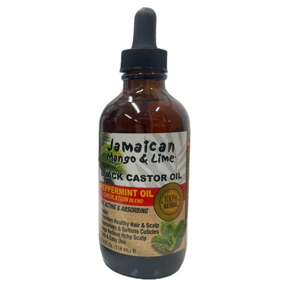 Jamaican Mango and Lime Jamaican Black Castor Oil, Peppermint, 4 Oz, 6 Pack