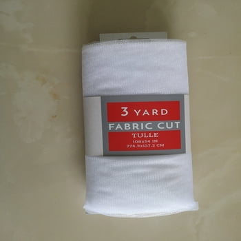 Unbrand Fc 54"*3yd sparkle precut tull fabric white,100% nylon