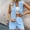 Sky Blue, variant on Women's Blazer Two Piece Outfit Casual Sleeveless Vest and Shorts Set Summer 2025 Casual Business Clothes