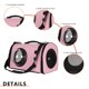 thumbnail image 2 of Bolsa para perros y gatos, bolsa transpirable para mascotas, bolsa espacial transparente de PU (rosa), 2 of 8