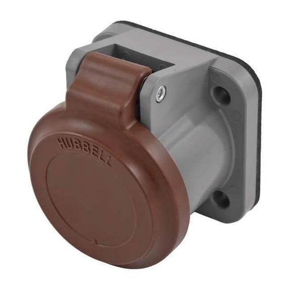 Hubbell Wiring Device-Kellems Single Pole Connector,Non-Met Cover,Brwn HBLNCBN