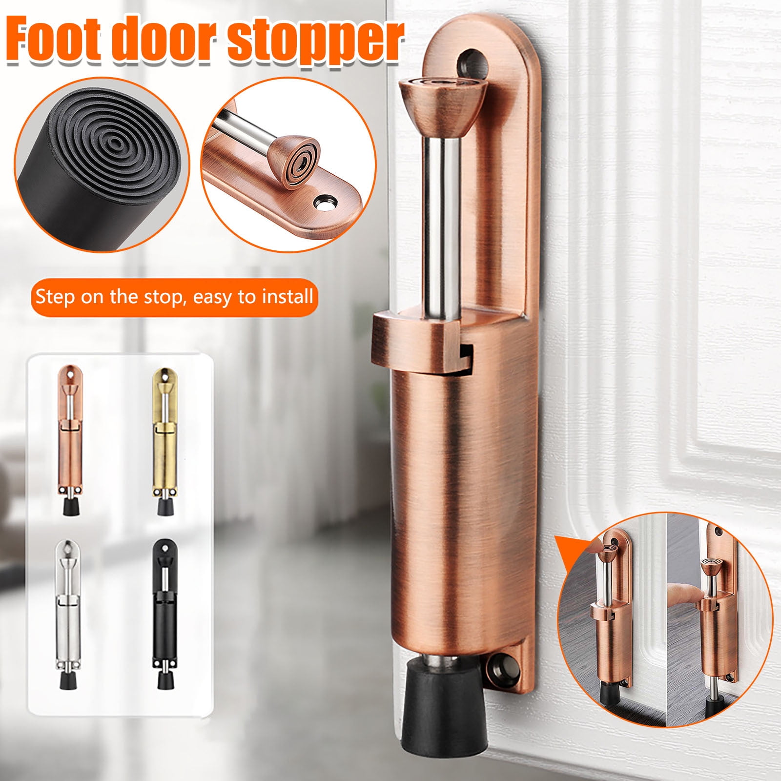 QWY Kickdown Door Stops Door Stopper Spring Telescopic Door Stopper