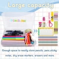 thumbnail image 3 of Pencil Case, Pencil Box, Large Pencil Case, Crayon Box, Clear Pencil Case, Plastic Pencil Box Organizer, Hard Pencil Case, Pencil Boxes Plastic Pencil Case for Girls, Big Pencil Case Organizer 1 Pack, 3 of 7