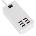 thumbnail image 1 of Adaptador de cargador de escritorio con 6 puertos, 30 W, USB, estación de carga rápida, enchufe de EE. UU. de 100 a 240 V, 1 of 15