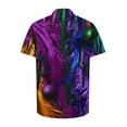 thumbnail image 7 of KeShDi Mardi Gras 4x Dress Shirts for Men Button Up Short Sleeve Men's Carnival Printed Button Collar Mid Length Shirt Top Multicolor L, 7 of 7