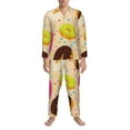 thumbnail image 3 of Sikiie Donuts Mens Pajama Set, Soft Warm Long Sleeve Sleepwear, Cozy Button-Down Pjs for Men-X-Large, 3 of 7