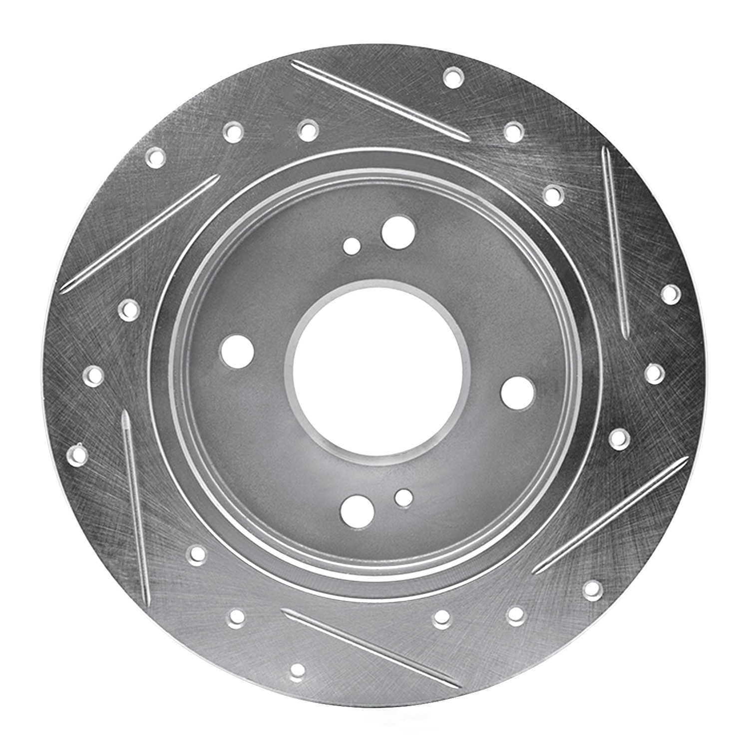 Dynamic Friction Company 631-67012L DFC Brake Rotor - Drilled And Slotted - Silver