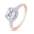 thumbnail image 3 of AFFY 1CT Moissanite Diamond Halo Engagement Ring Cathedral Set in 14K Rose Gold-7, 3 of 6